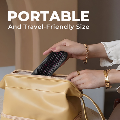 Brosse lissante portable – La solution express pour des cheveux maîtrisés, même en déplacement